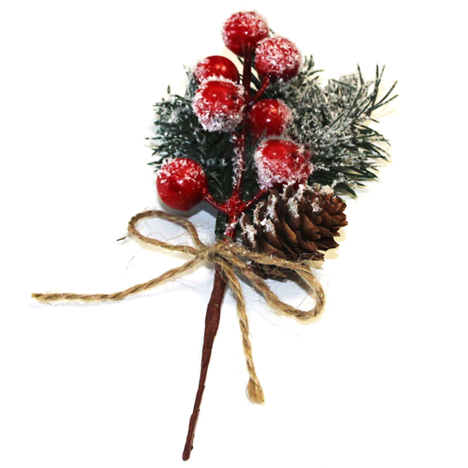 10pcs Plant Decorations Christmas bouquet Pine Needles Christmas Accessories 15cm Xams ornaments Holidays Tree Ornament Making