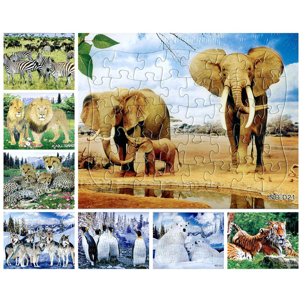 1000 Stuks Schilderen Puzzel Papier Puzzel 40 Slice Wild Dier Wereld Papier Cartoon Puzzel Speelgoed Kinderen Educatief Speelgoed Room Decor: 8pcs