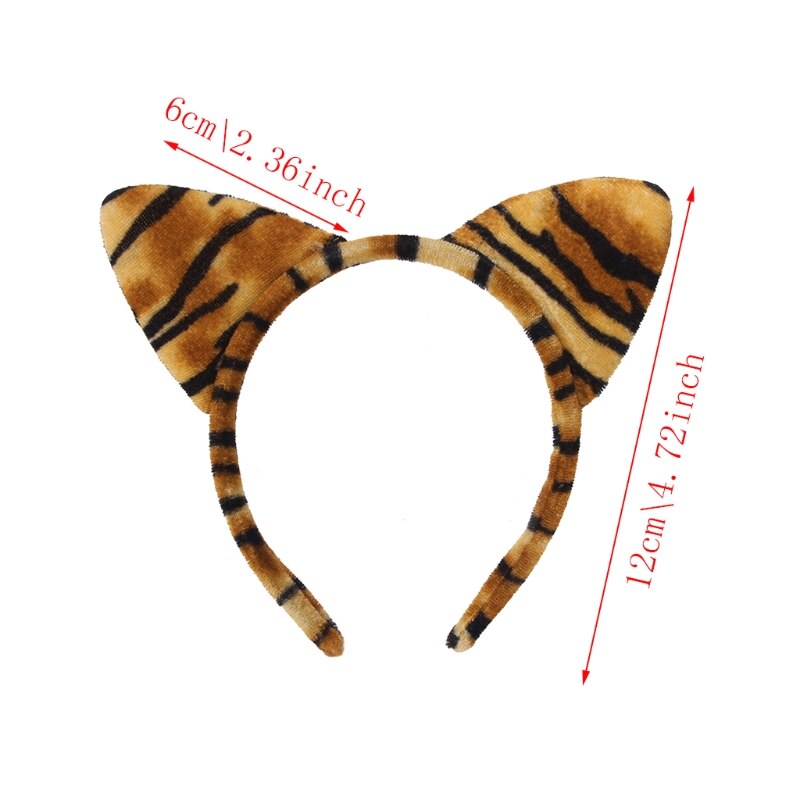 Kvinder plys tiger leopard kat øre pandebånd hårbånd cosplay fest fancy  e06f