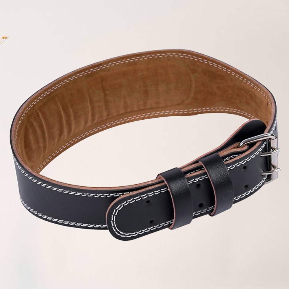 PU Leather Braces Support Belt Back Waist Protective Belts Strap for Fitness Hard Weightlifting (Black, Size)