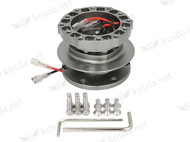 Universal Boss kit 12 Blots Racing Car Steering Wheel Quick Release Hub Adapter Boss Kit: Gray