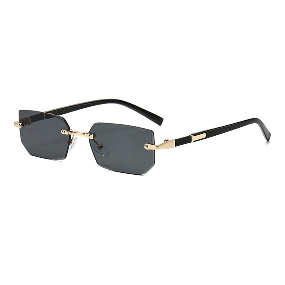Kleine rechteckige randlose Sonnenbrille Männer Luxusmarke rahmenlose Leoparden Sonnenbrille für Frauen Jahrgang quadratische Brillen farben: Rosa