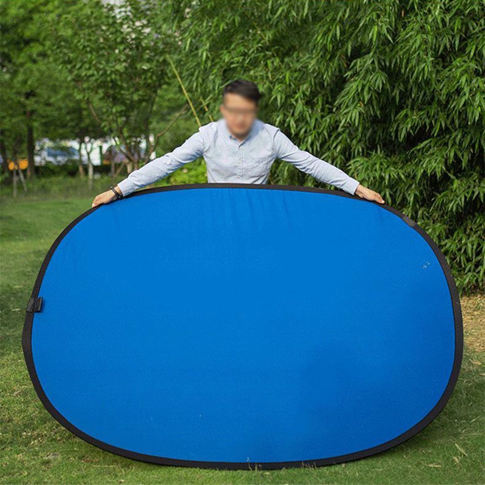 Opvouwbare 100*150 Cm 2 In 1 Ovale Inklapbare Blauw En Groene Achtergrond Board Licht Reflector Board Voor Fotografie