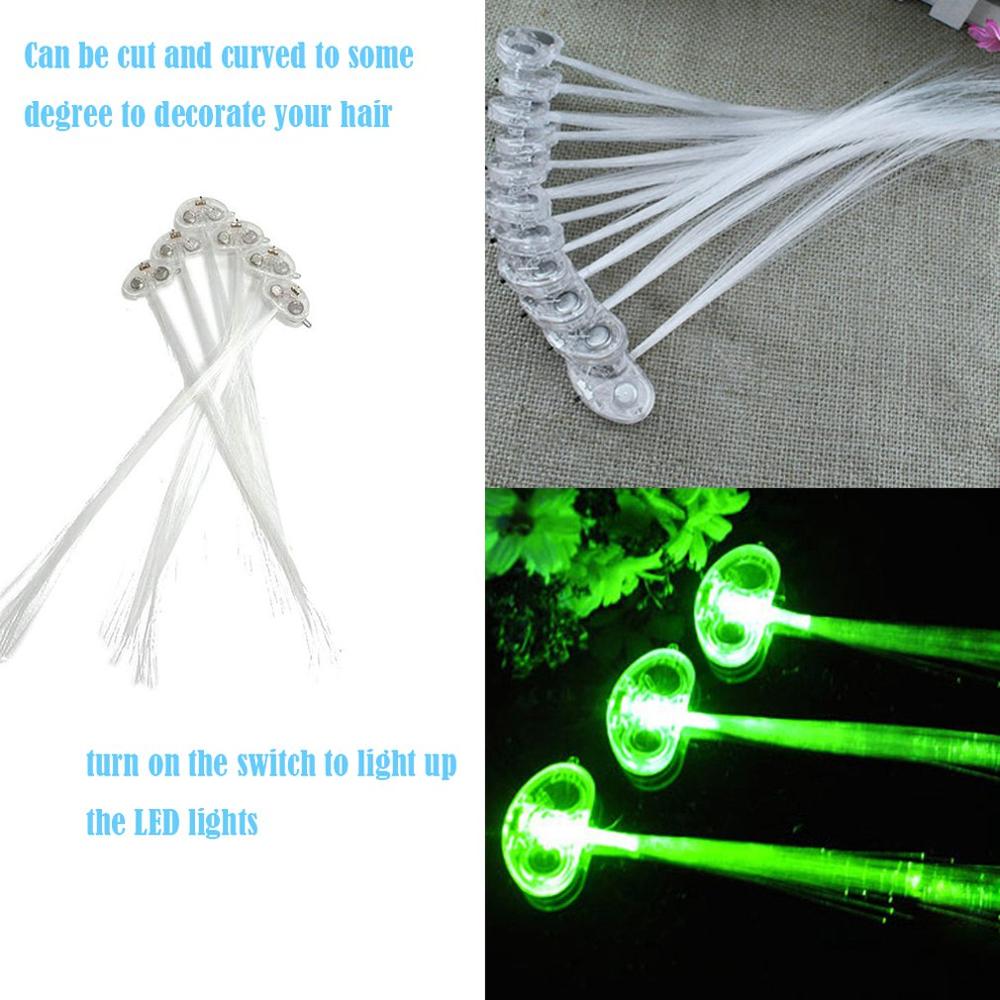 Neue Bunte Schmetterling Licht Fiber Optik Haar Zöpfe LED Perücken glühend Haarnadel Blitz-LED Haar flechten Clip Dekoration: grün