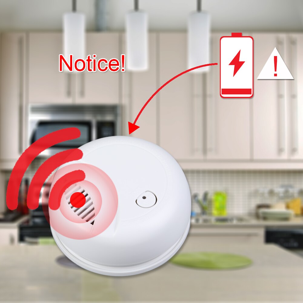 GauTone Independent Smoke Detector Home Security Fire Smoke Sensitive Detector Portable Alarm Sensors Fire Equipment