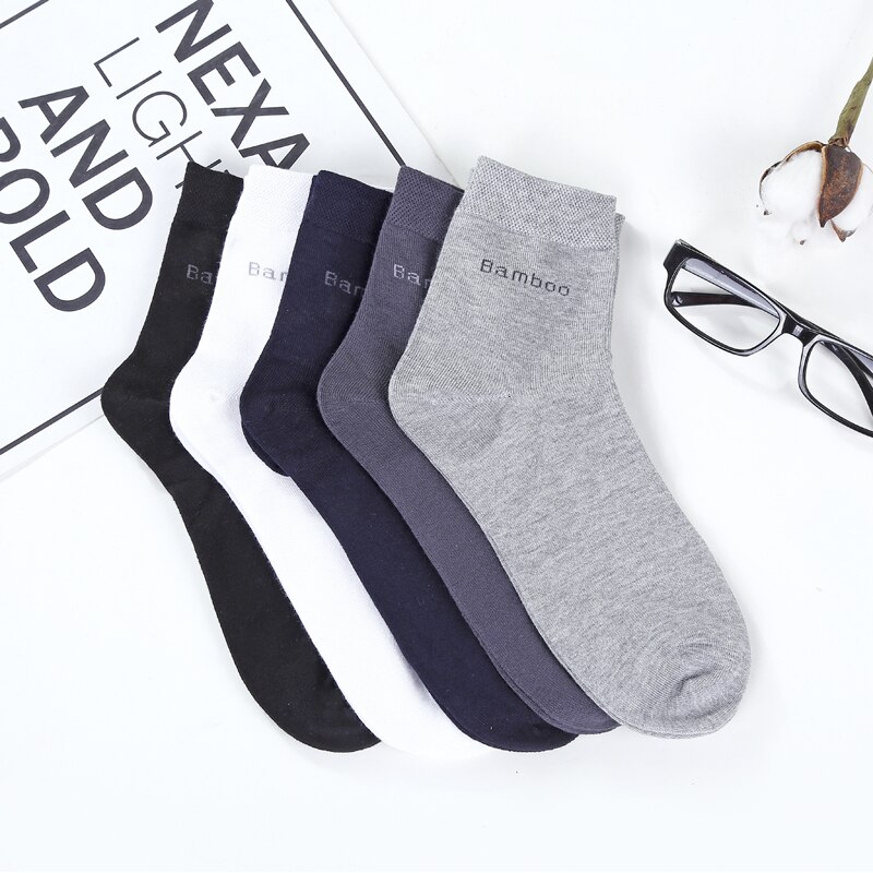 Chaussettes en bambou à bout sans couture pour hommes, décontractées, souples, pour le travail, l'athlétisme et la randonnée