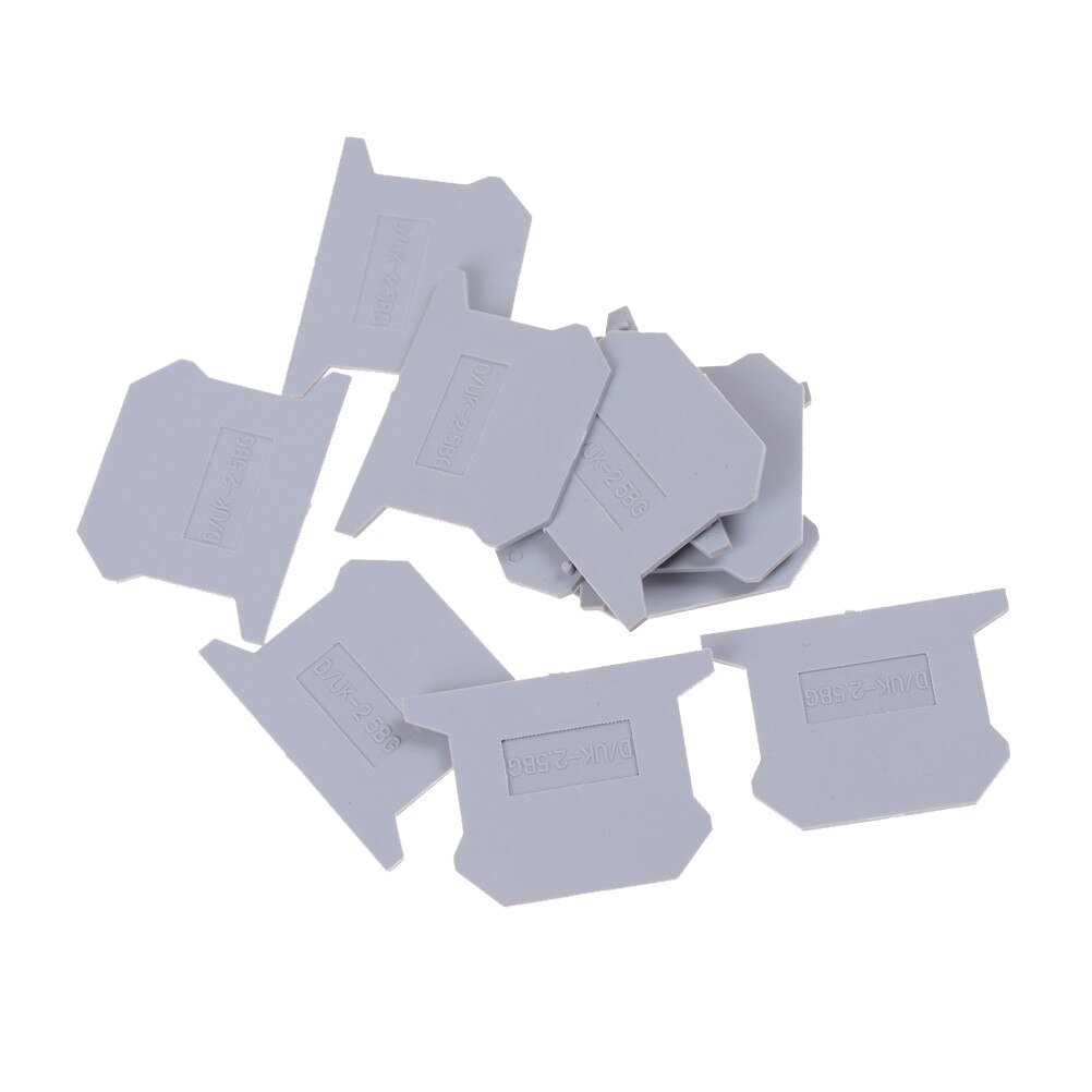 10pcs/lot D-UK2.5 END PLATE Din Rail Uneiversal Screw Type Terminal Blocks End Cap