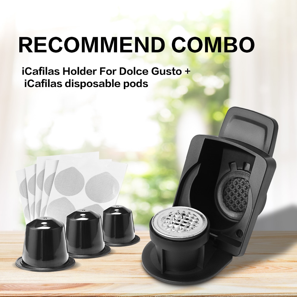 Adattatore per cialde di caffè originale ricaricabile nuovo aggiornamento del supporto per capsula originale Nespresso per lo strumento di trasformazione della macchina Dolce gusto