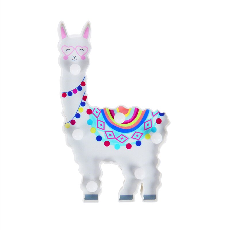 18/19/22cm led natlys flamingo alpaca enhjørning lampe led 3d malet lampe børneværelse boligindretning enhjørning bordlamper: Alpaca stil 2