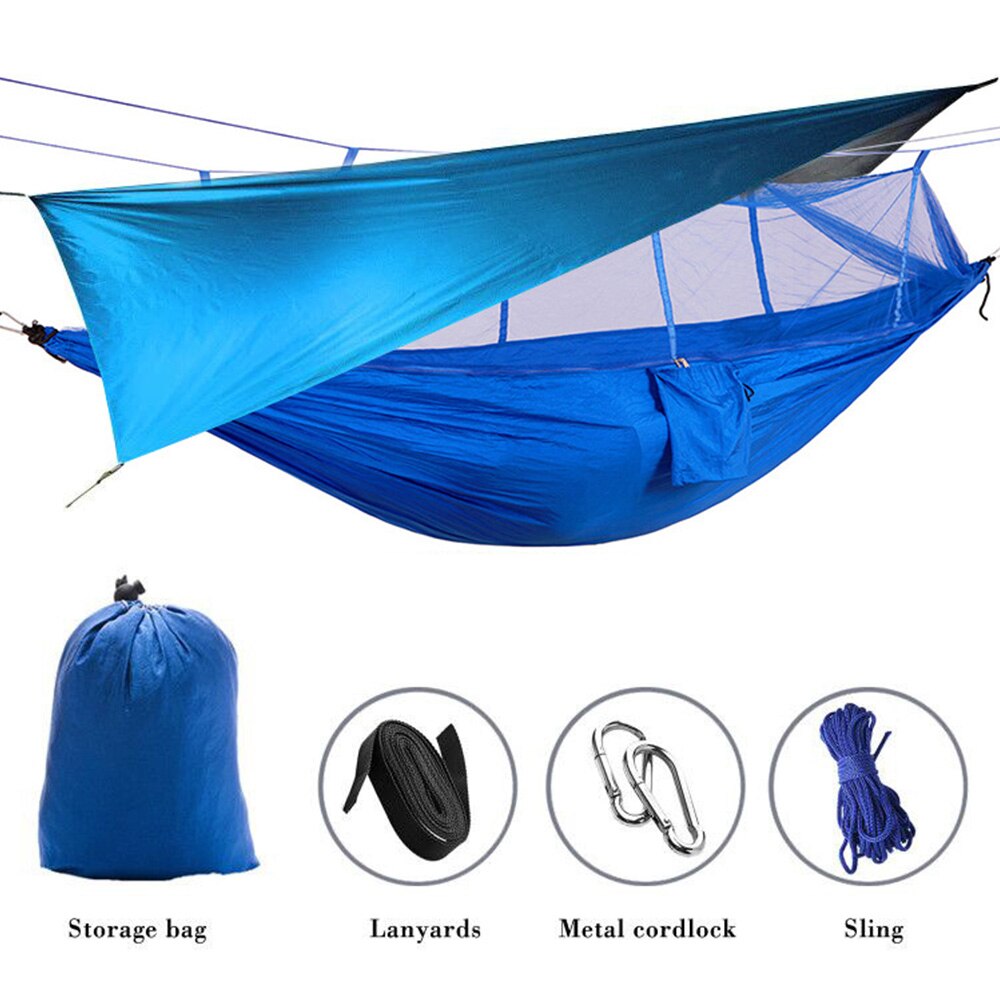 Camping Tent Hammock with Mosquito Net High Strength Fabric Hanging Bed Outdoor Hunting Sleeping Swing 1-2 Person Hammock