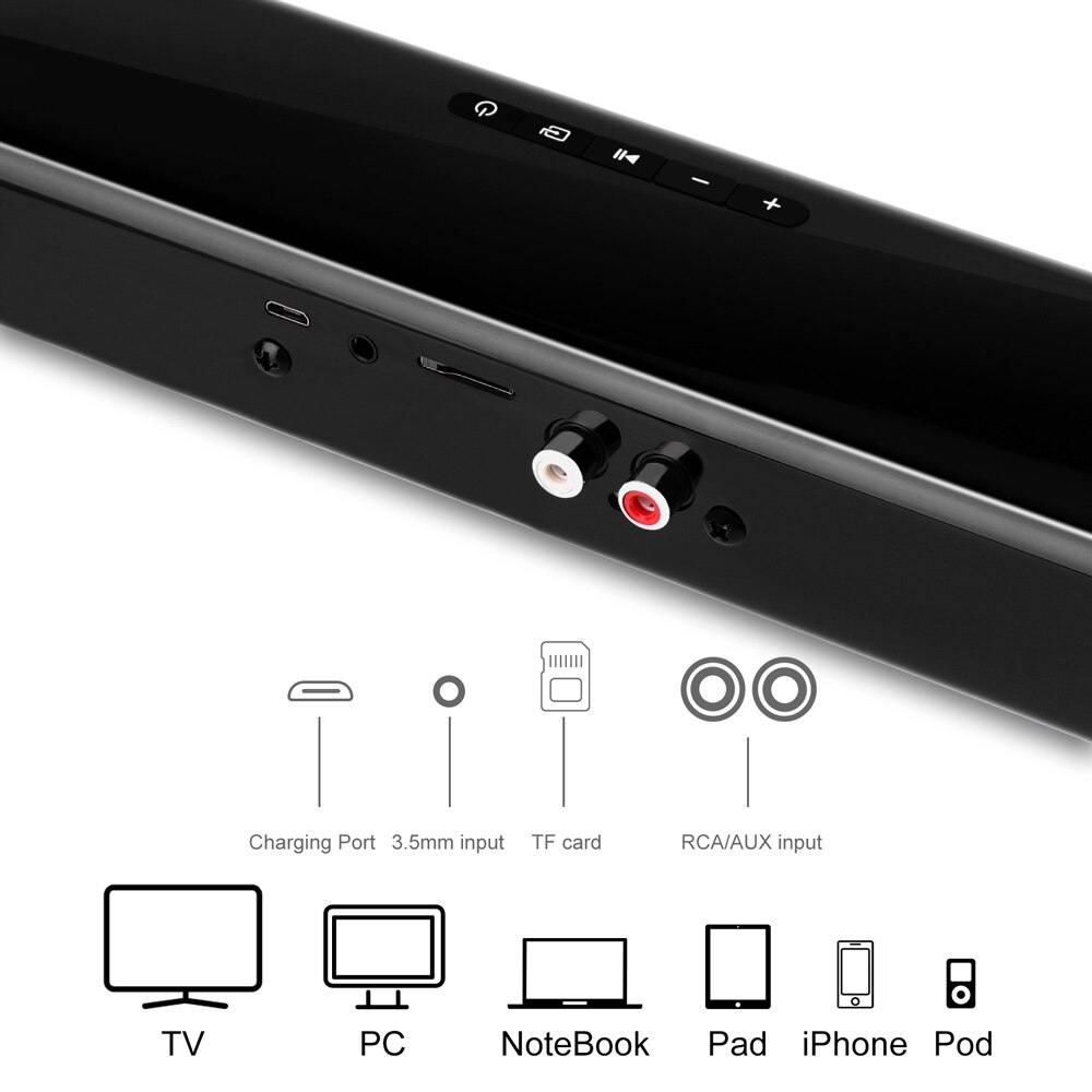 20W TV Sound Bar Verdrahtete und Drahtlose Bluetooth-kompatibel Hause Surround SoundBar für PC Theater TV Lautsprecher