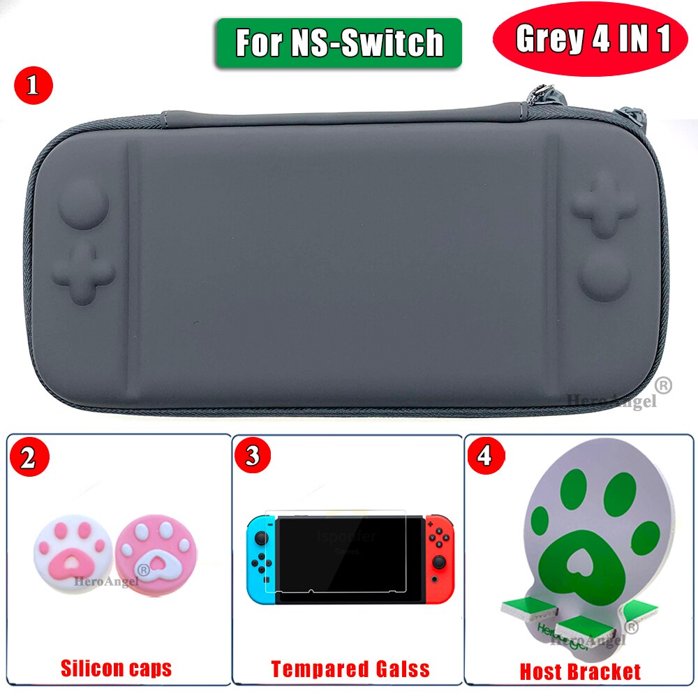 Hard Travel Protective Storage Bag For Nintend Switch For Nintendo Switch Console Case Game Accessories with Game Card Slots: SwitchGrey