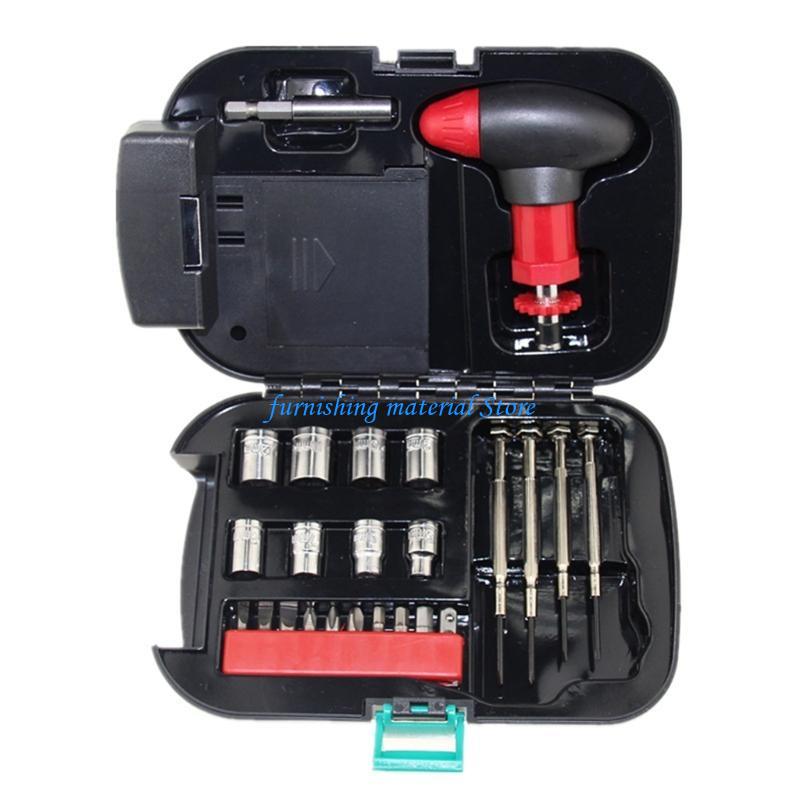 Y5GD 24 Pcs Flashlight Tool Set with Lamp Toolbox for Outdoor Activities Home Use