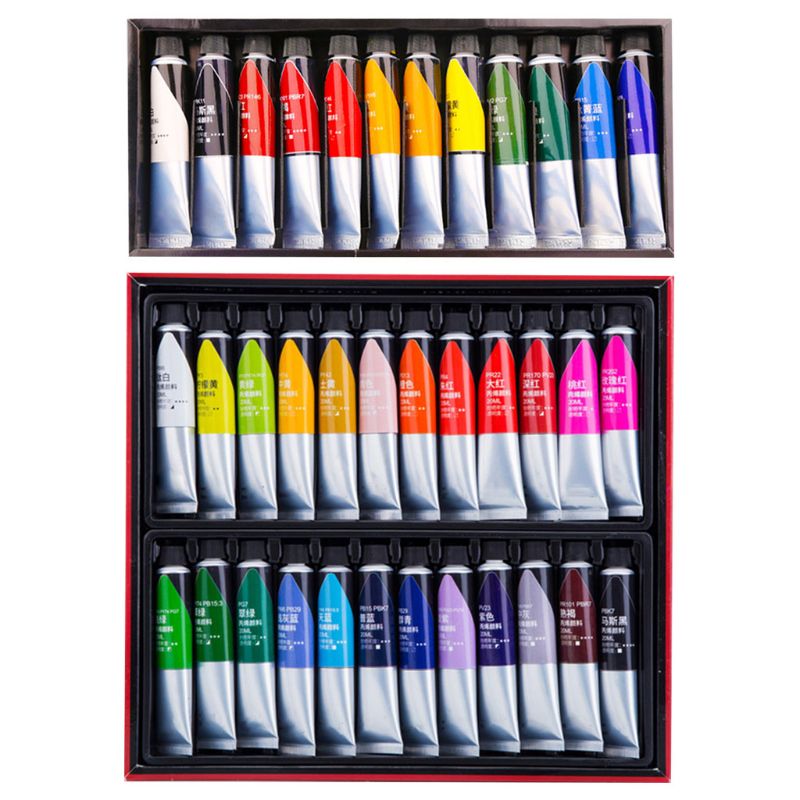 12/24 Colors Acrylic Paint 20ml Drawing Painting Pigment Hand-painted for Kids DIY Artist