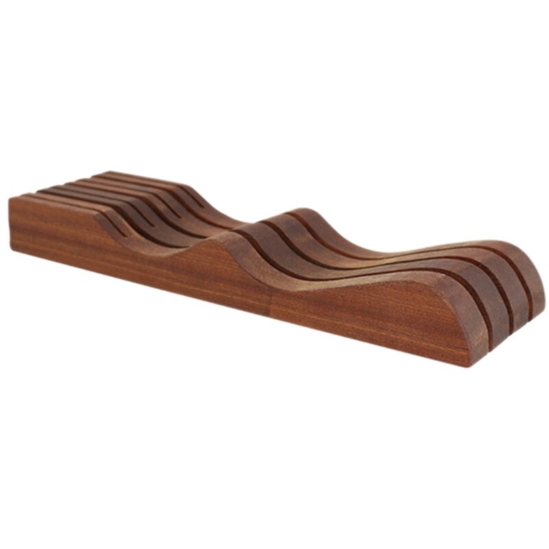 Ebony Knife Block Holder In-Drawer Knife Drawer Organizer Butcher Knife Storage Holder Rack Kitchen Tool