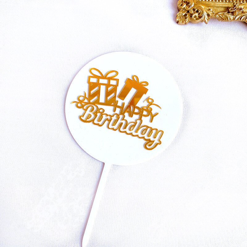 Double-layer Happy Birthday Cake Topper Birthday Acrylic Party Supplies Decoration Baking Accessories Christmas Cake Topper: 7