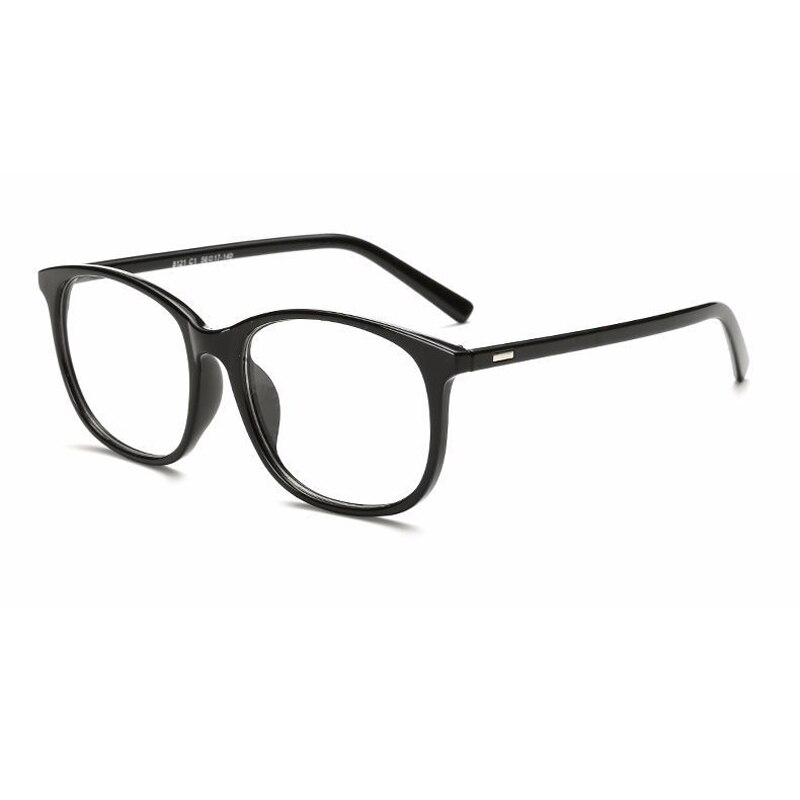 Elbru Women Glasses Frame Men Black Eyeglasses Frame Vintage Oversize Square Frame Clear Lens Glasses Optical Spectacle Frame: Bright Black