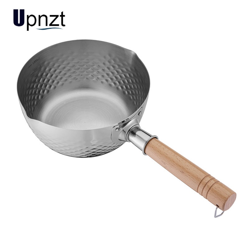 Stainless Steel Cooking Pot Soup Stock Pot Japanese Pan Snow Noodle Porridge Food Pot Milk Heated Pan Practical Cookware
