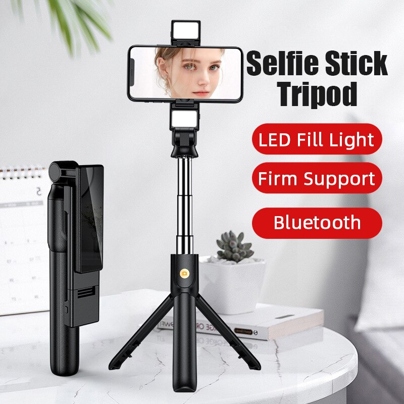 4 in 1 kabelloser bluetooth-selfie-stick mit faltbarem stativ, universell für smartphones