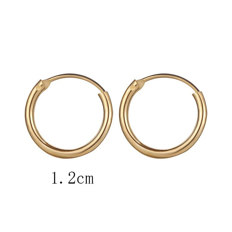 1 Paar Chirurgisch Staal Oorbellen Vrouwen Meisjes Eenvoudige Ronde Oorringen Punk Helix Dangle Earring Серьги Sieraden: 1.2mm-Gold