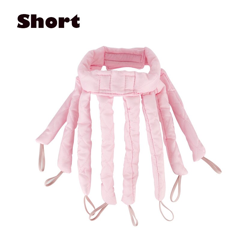 Bigoudi pieuvre pour cheveux, bande de cheveux, pas de chaleur, éponge de sommeil, fer à friser, boucles sans chaleur, produits de beauté, accessoires: short hair pink