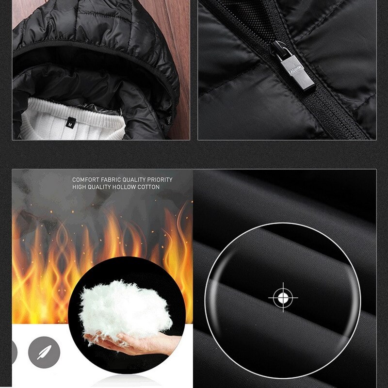 Heren winter warme usb-verwarmingsjassen jassen slimme thermostaat effen capuchon verwarmde parka's waterdichte warme buitenjassen