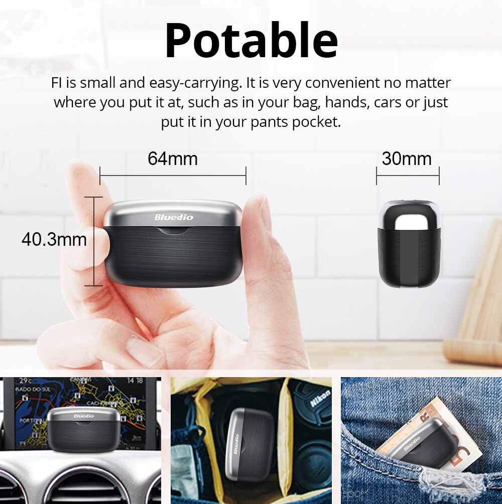 Bluedio fi bluetooth oordopjes waterdicht, echt draadloos, sport oordopjes, tws hifi aptx met microfoon, game-ervaring, in-ear touch headset