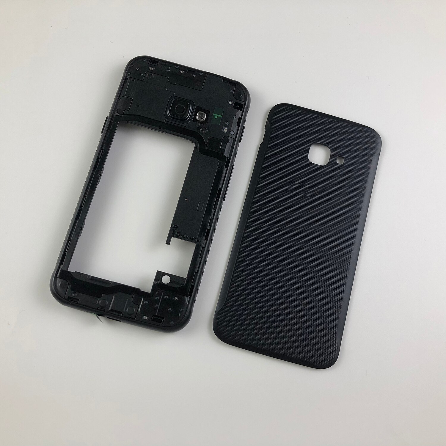 Boîtier pour Samsung Galaxy Xcover 4 G390 SM-G390F plaque de cadre moyen + couvercle de batterie coque arrière étanche anneau pièces de réparation couverture: Back Cover  frame