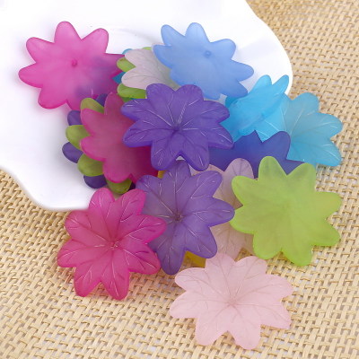 Multifarver akryl blomsterblade kronblade blomst frostet akryl spacere perler til hår bryllupsøreringe gør-det-selv tilbehør: 37mm 5 stk