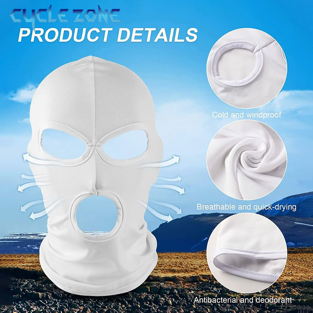 Masque facial de moto de cyclisme, couvre-chef respirant à 3 trous, masque d'équitation, coupe-vent, Protection solaire anti-poussière, masque de Protection Ultra UV