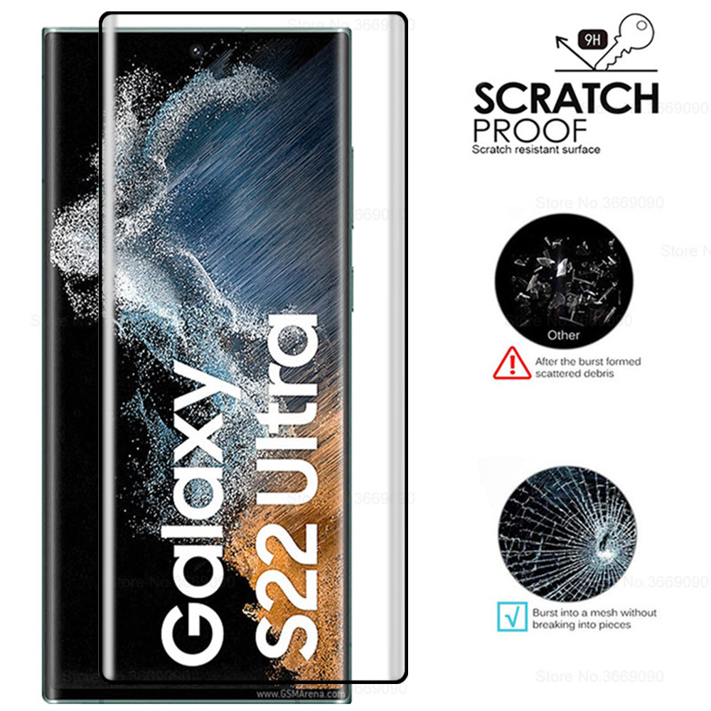 S22 ultra-glas-vollbild-displayschutzfolien aus gehärtetem glas für samsung galaxy  s 22 s22 ultra und  s22 plus 5g inklusive kamera-linsenabdeckungen