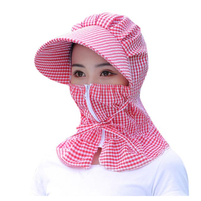 Afneembare zonnehoed voor volwassenen, dames, buitenshuis, met rits, print, beschermhoed met klep, druppels, beschermkappen: A