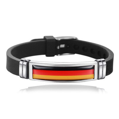 FIMAODZ-Pulsera de silicona con la bandera de España y EE. UU., ajustable, para hombres y mujeres, banderas de Israel y Alemania, de recuerdo,: N