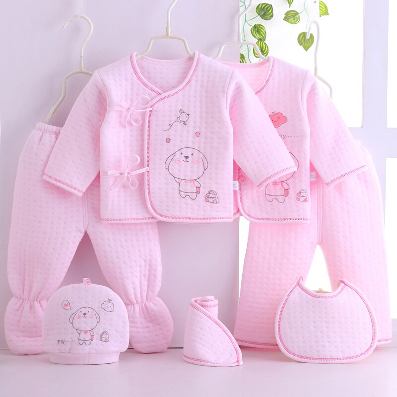 (7 Stks/set) pasgeboren Baby 0-3M Kleding Natuur $ Heathy Baby Jongen/Meisje Kleding 100% Katoen Cartoon Ondergoed, 207085