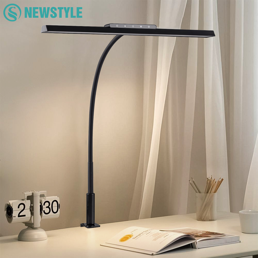 Led bureaulamp met één kop, aanraakbediening, volledig spectrum, oogvriendelijk 80 12w led's,  ra95 no blauwlichtflikkering, traploos dimmen.