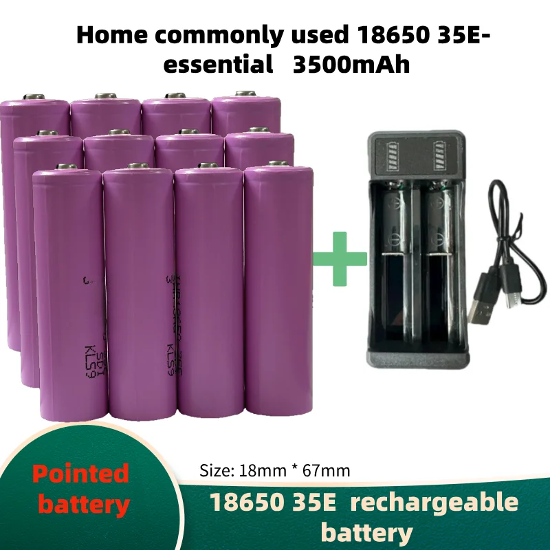 original for 18650 Pointed battery INR18650 35E Rechargeable battery For Battery Packs Backups Power Tools Lithium Batteries