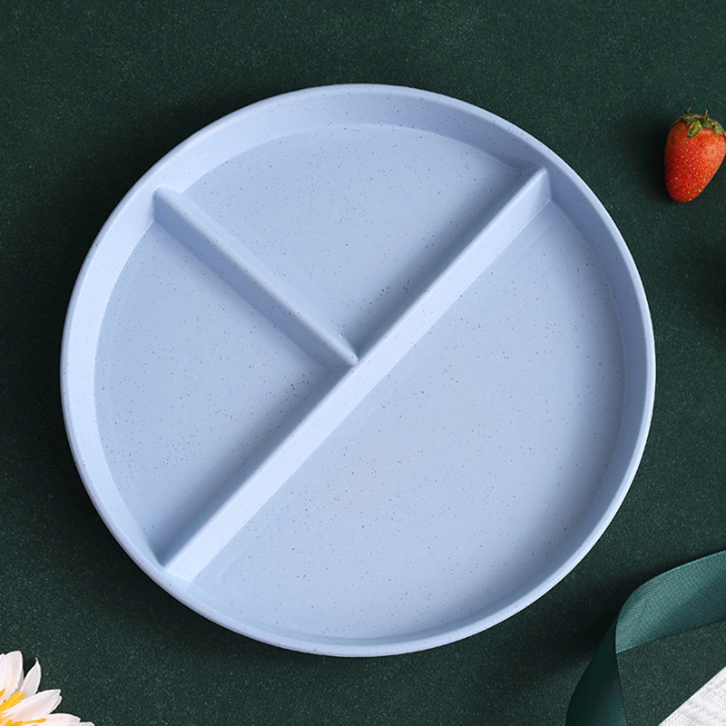 Plato de comida redondo y cuadrado para adultos, plato de cena reutilizable, Control de porciones, dieta, 3 compartimentos, apto para microondas, PP