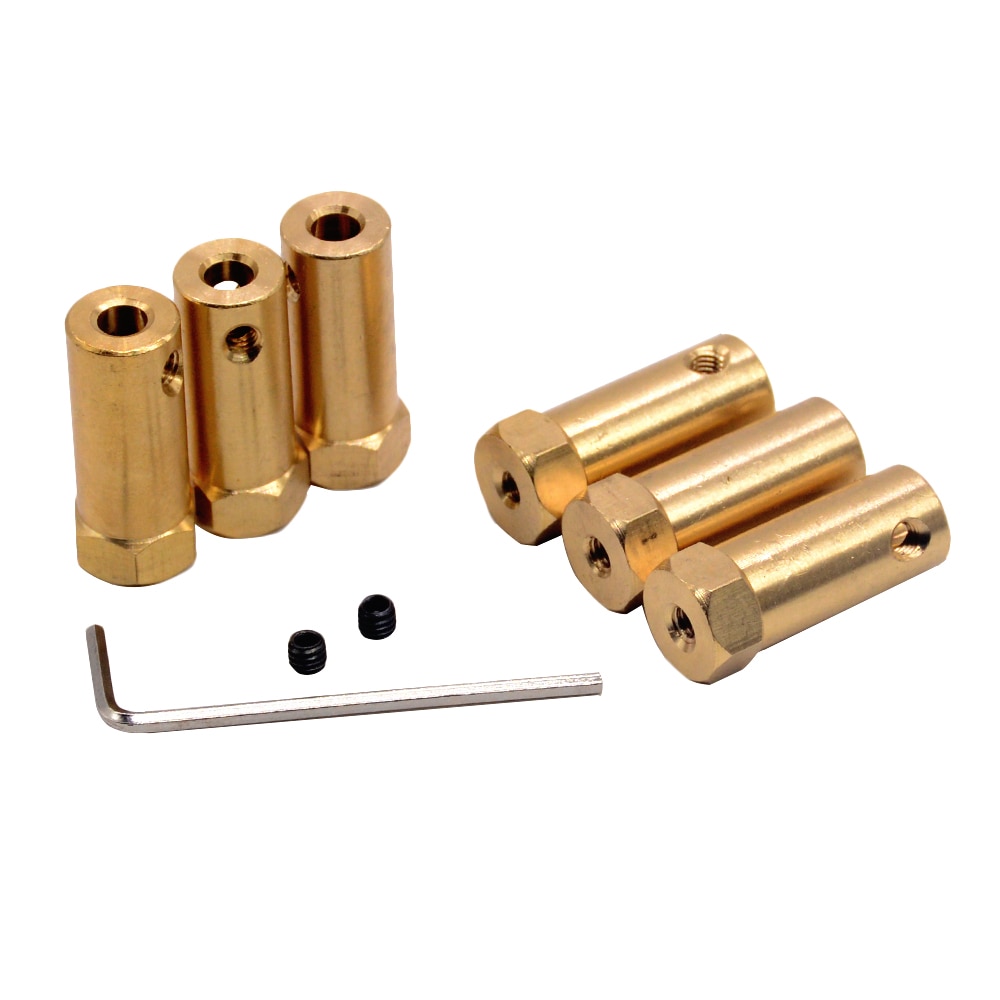 1pc Hexagonal Brass Coupling length 30mm Hex Connector Robot Accessories Shaft 3mm 4mm 5mm 6mm 7mm 8mm Yellow Copper Screw Wheel