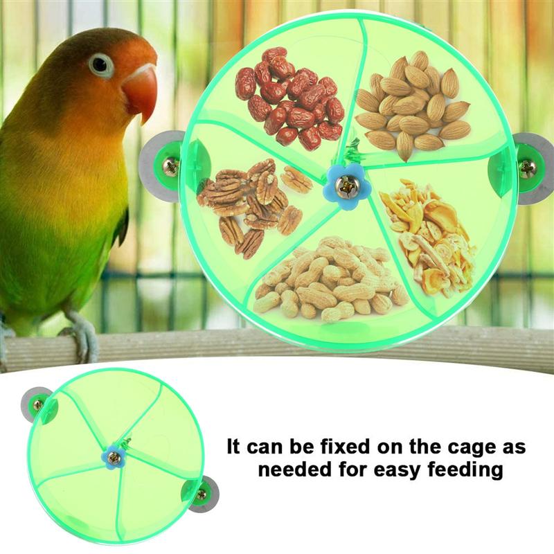 1Pc Bird Feeder Rotating Foraging System Acrylic Rotate Wheel