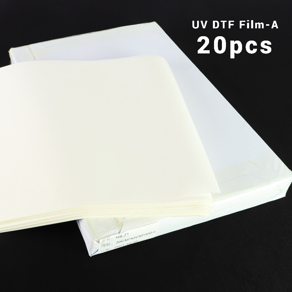 10/20 stk  a3 uv dtf ab film 30 cmx 42cm ark klæbende lamineringsrulle til uv printer overførsel til hjelm: 20 stk en film