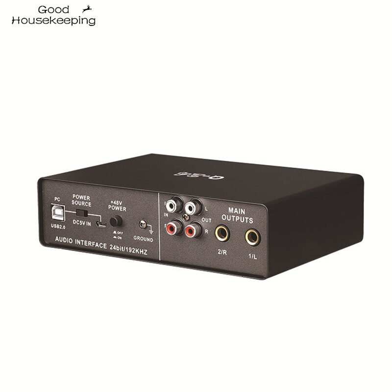 Q-24 Usb Audio Interface Gitaar Pro Audio Apparatuur Computer Gratis Drive Usb Externe Geluidskaart Professionele Draagbare Video