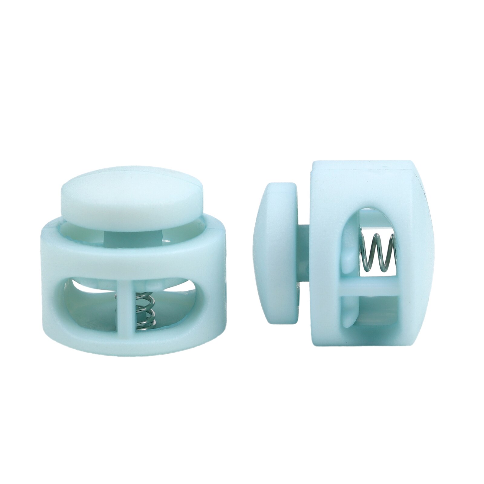 10pcs Multi Colors Round Plastic Toggle Clip Stopper Two holes Cord Lock Stopper Paracord Cord Lock Clamp Shoelace Cord Buckles: 6