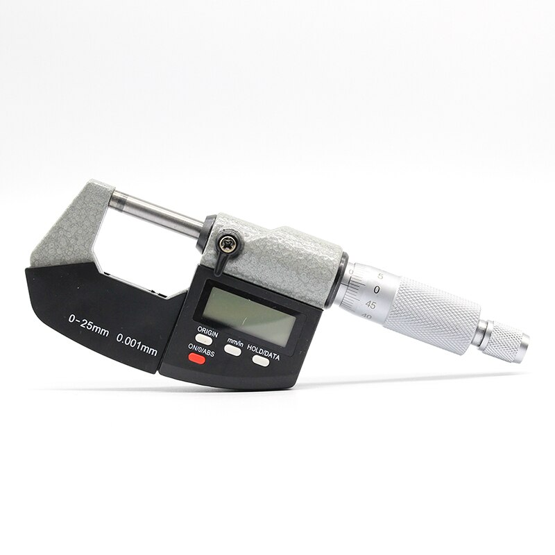 De alta precisión de 0.001mm CR2032 electrónicos diámetro exterior micrómetro 0-25mm con LCD digital micrómetro calibrador digital