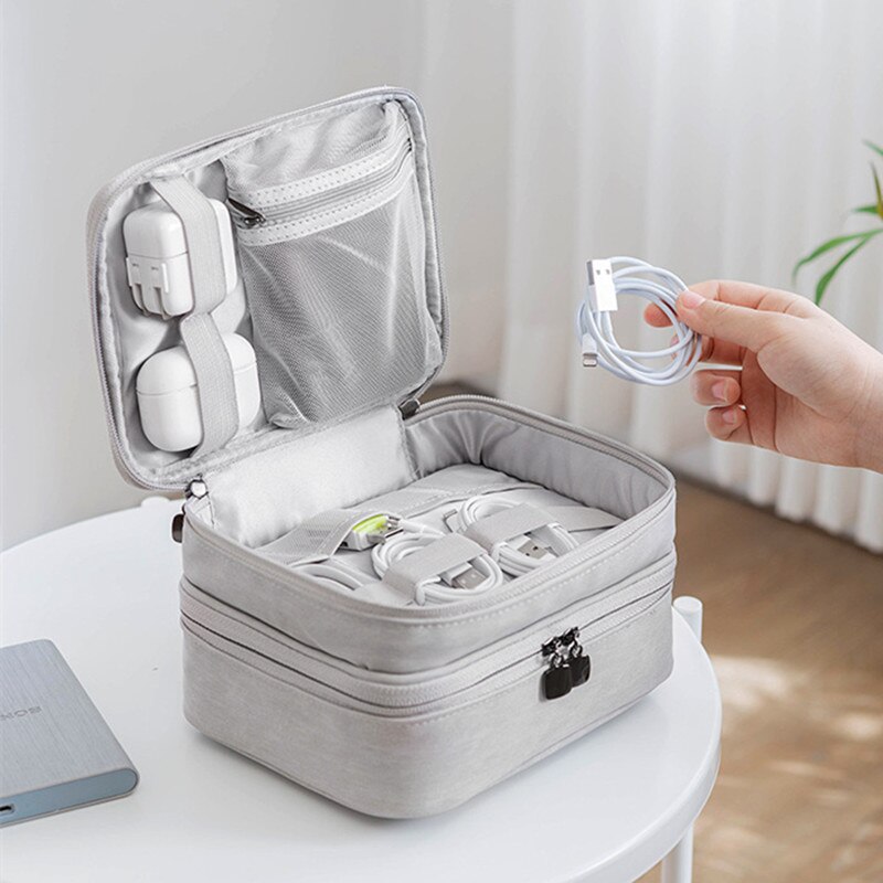 Travel Accessory Digital Bag Power Bank USB Charger Cable Earphone Storage Pouch Shockproof Electronic Organizer Package