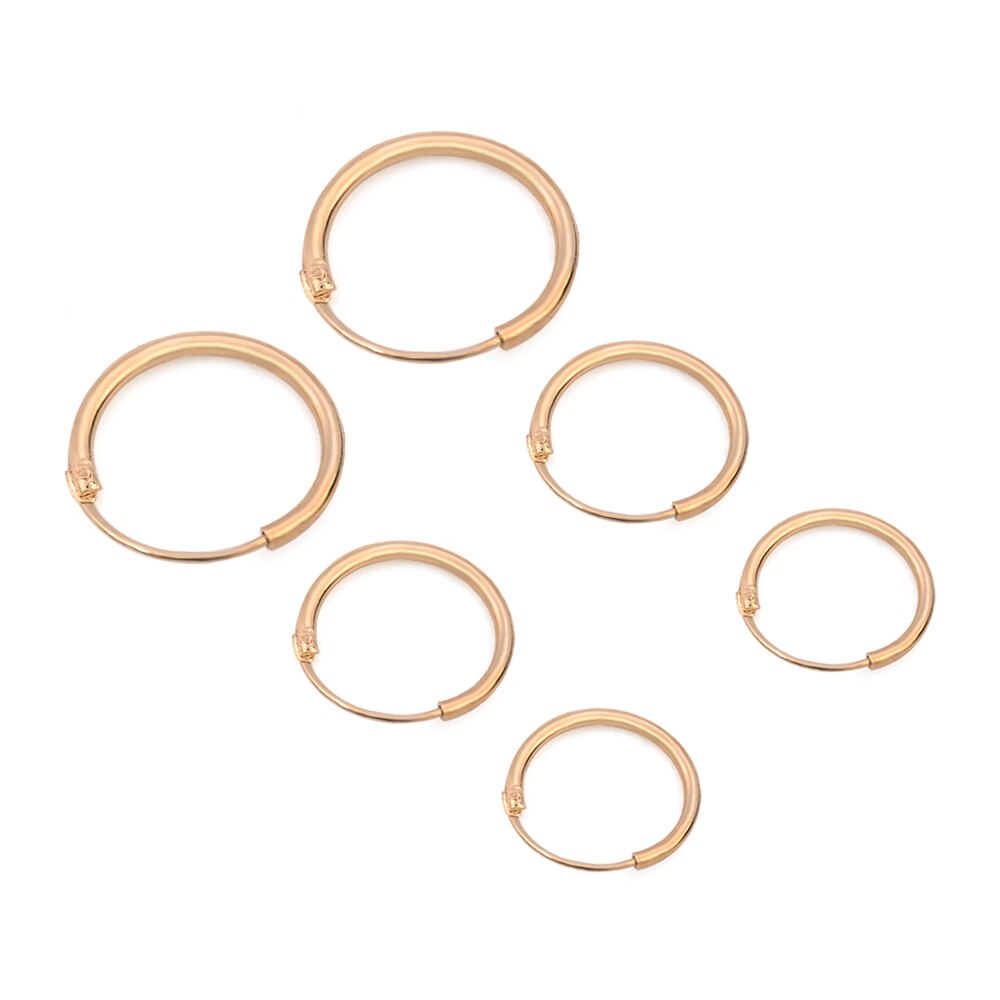 3 Pair/Set Women Girl Simple Round Circle Small Ear Stud Earring Punk Hip-hop Earrings Accessories Jewelry 3 Size: gold