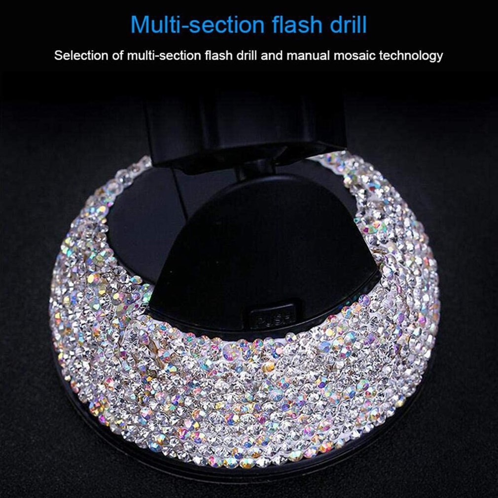 2 in1 360 graden auto mobiele telefoonhouder voor auto dashboard en ventilatierooster met kristal type diamant inleg auto navigatie beugel