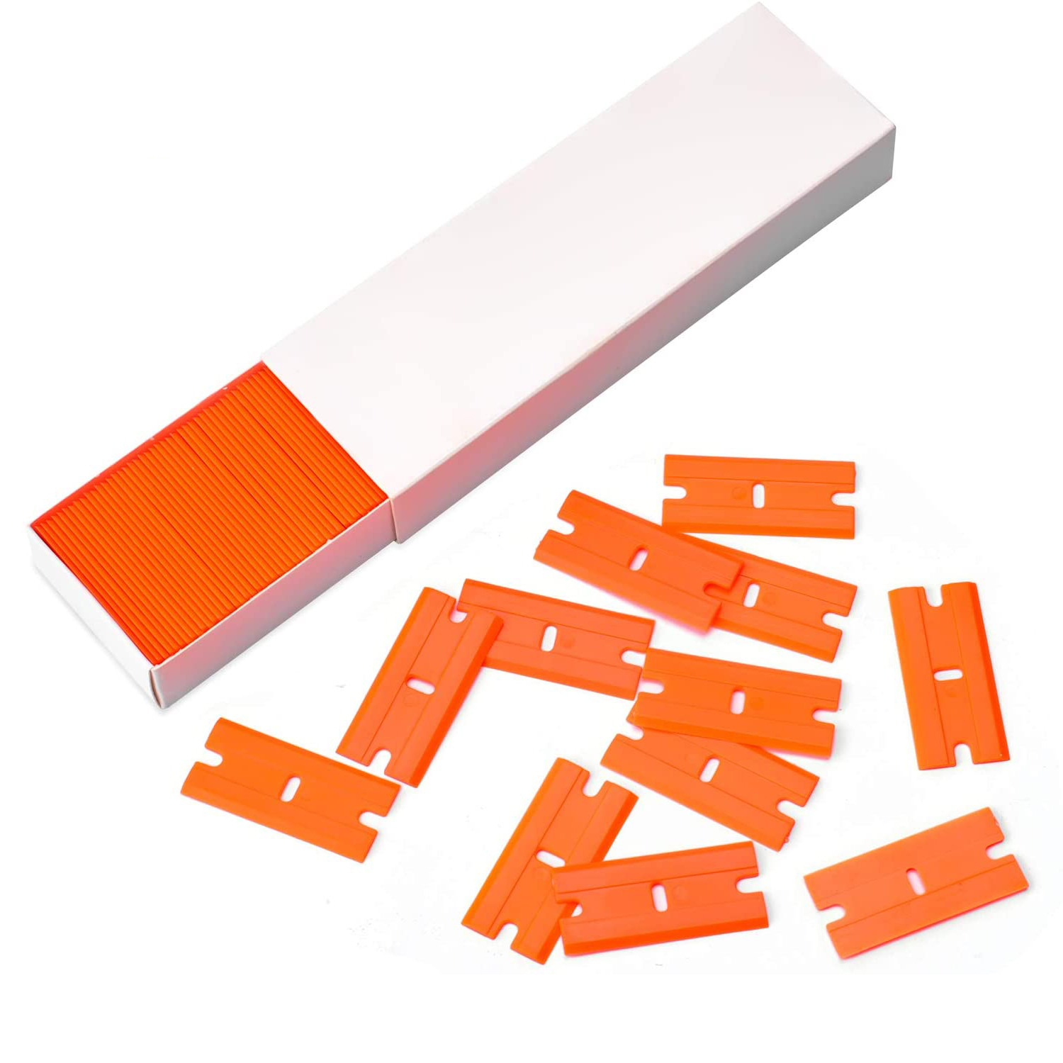 Lames de rasoir en plastique/métal, grattoir de nettoyage de vitres, emballage en Fiber de carbone, autocollant d'enveloppe de voiture en vinyle, outil de retrait de raclette 10 pièces