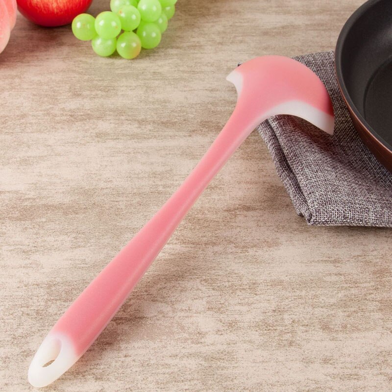 Cuchara de silicona antiadherente para sopa, utensilios de cocina resistentes a altas temperaturas, para arroz, antiquemaduras