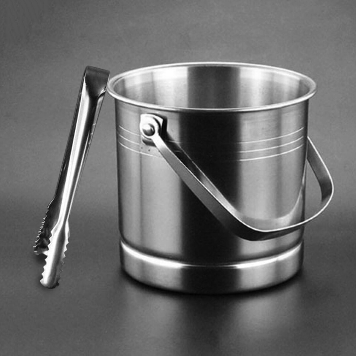 1L Bar Ijsemmer Rvs Champagne Emmer Wijn Emmer Vat Container met Deksel en Tweezer voor Club Bar Benodigdheden