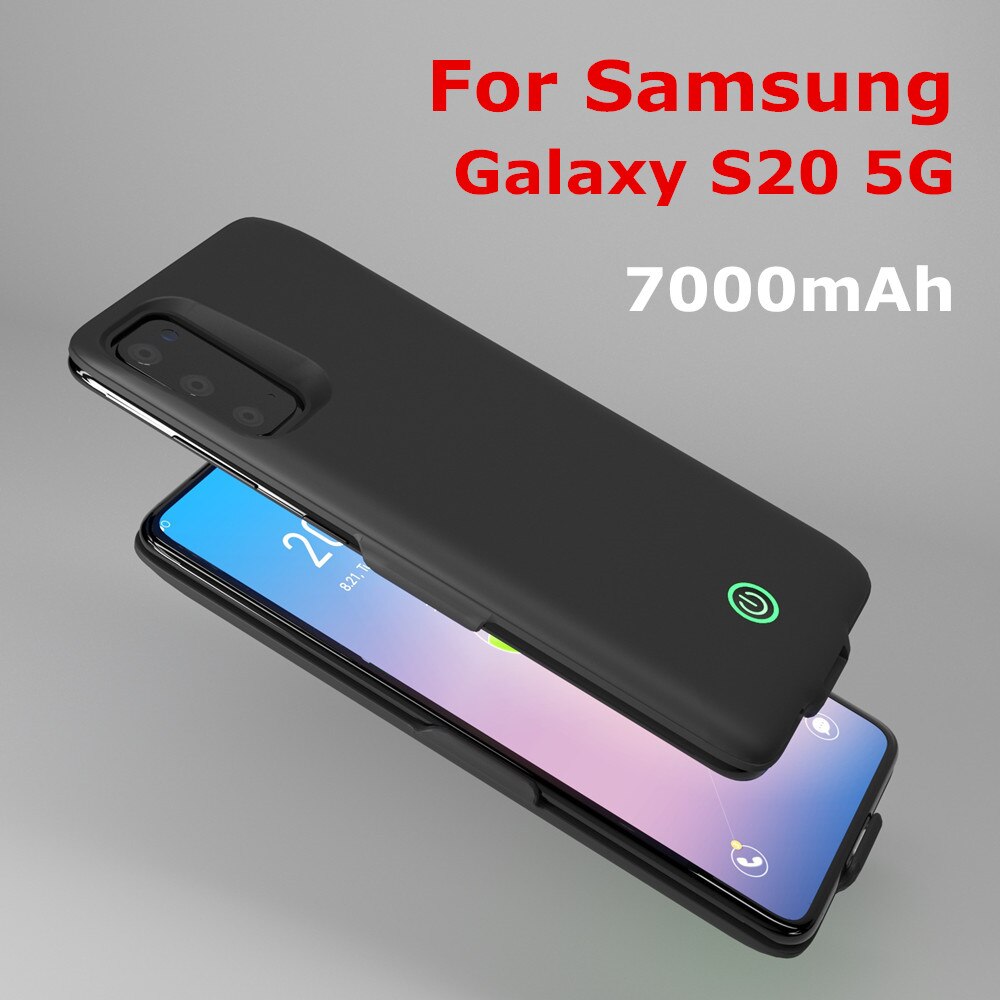 Zkfys powerbank deksel til samsung galakse  s20 ultra 5g batteriladeretuier 7000 mah powerbank ladeveske til samsung  s20 Plus: S20 svarte